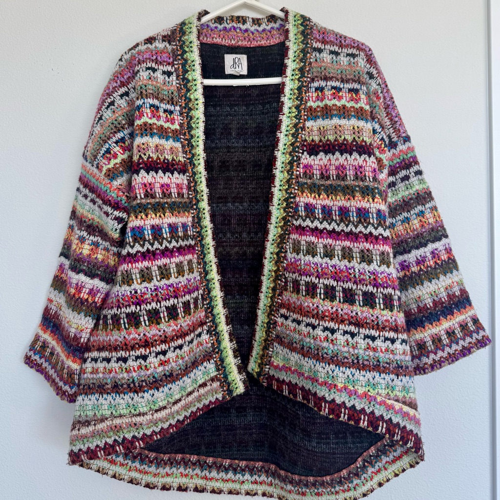 Anthropologie Dra Yoko Kimono Open Cardigan Boho Sweater Jacket M Festival